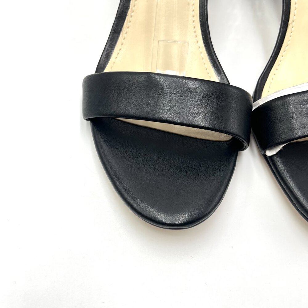 Nine West Womens 6.5 Pruce Black Leather Classic Block Heel Sandals Heels‎ Shoes - Picture 4 of 15